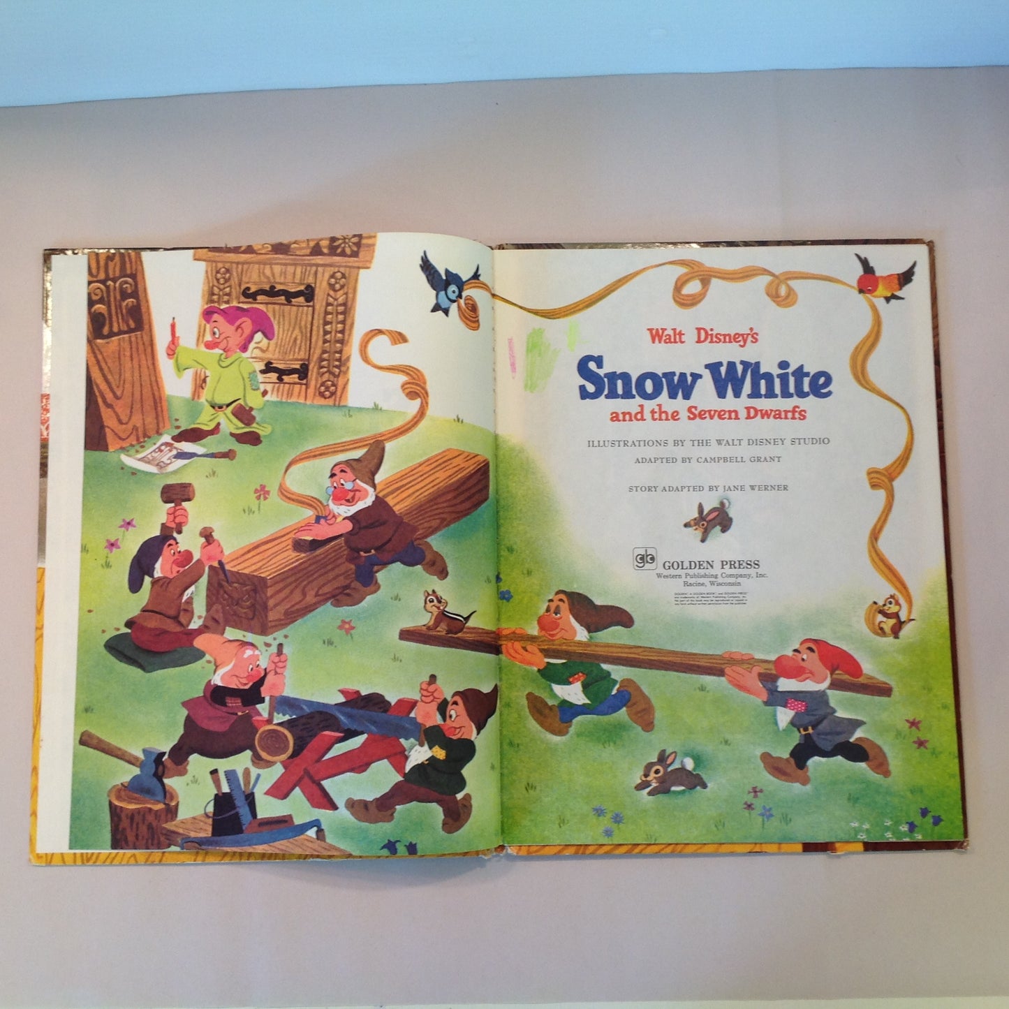 Vintage 1979 Children's Hardcover Picture Book Walt Disney's Snow White and the Seven Dwarfs