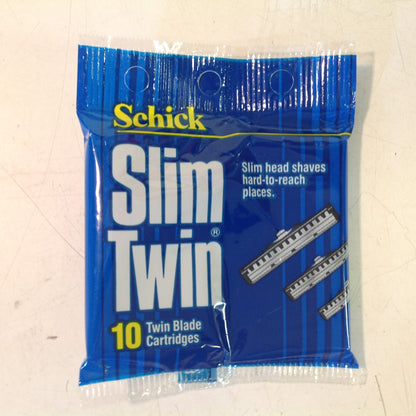 Vintage 1989 NOS SCHICK Slim Twin 10 Twin Blades Cartridges Pack Unopened Unused