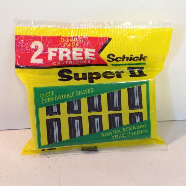 Vintage 1990's NOS SCHICK Super II 12 Twin Blade Cartridges Pack Unused Unopened
