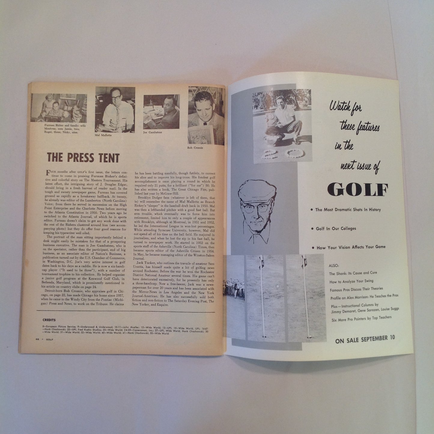 Vintage September 1959 GOLF Magazine 6 Pro Pointers National Amateur Champs