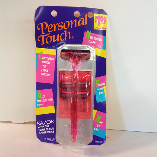 Vintage 1990 NOS Schick Personal Touch Razor System Pink Women 2 Cartridges Unused