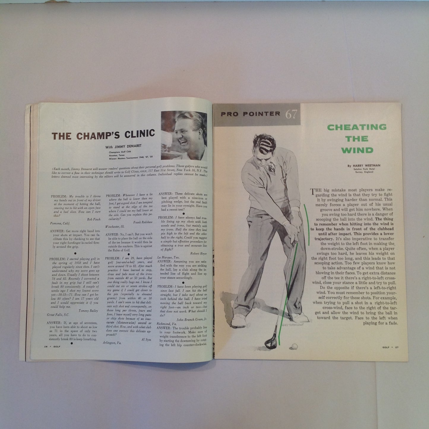 Vintage May 1960 GOLF Magazine Jimmy Demaret Gene Sarazen Louise Suggs