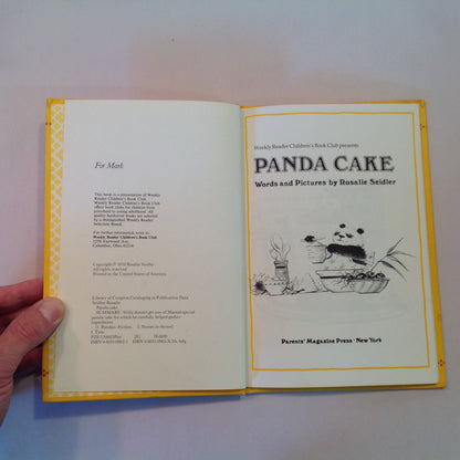 Vintage 1978 Children's hardcover Panda Cake Rosalie Seidler Weekly Reader