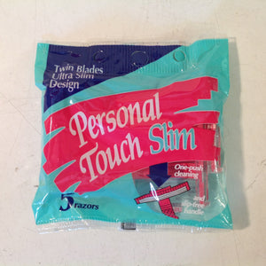 Vintage 1992 NOS SCHICK Personal Touch Slim Pack 5 Pink Twin Blade Razors Unused