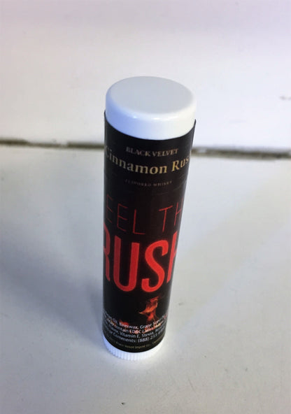 Cool NOS Black Velvet Cinnamon Rush Whiskey Flavored Sealed Lip Baum Advertising