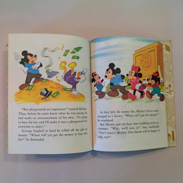 Vintage 1980 Children's Hardcover Picture Book Walt Disney's Mickey Mouse and the Great Lot Plot Little Golden Books