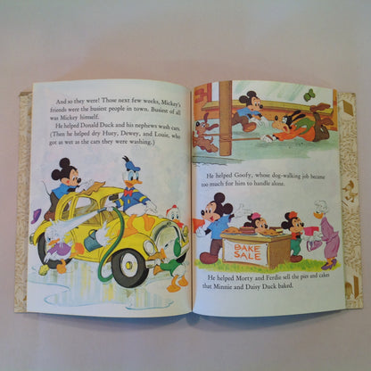 Vintage 1980 Children's Hardcover Picture Book Walt Disney's Mickey Mouse and the Great Lot Plot Little Golden Books