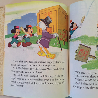 Vintage 1980 Children's Hardcover Picture Book Walt Disney's Mickey Mouse and the Great Lot Plot Little Golden Books