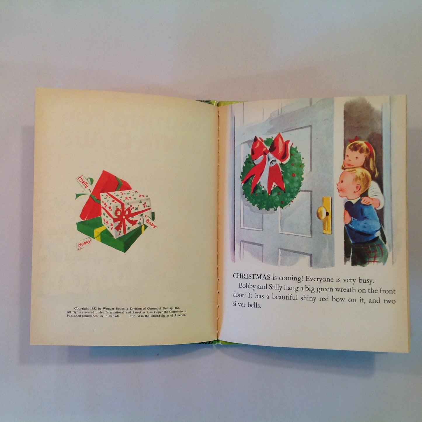 Vintage 1952 Children's Hardcover Picture Book Waiting For Santa Claus Marcia Martin Alison Cummings Wonder Books