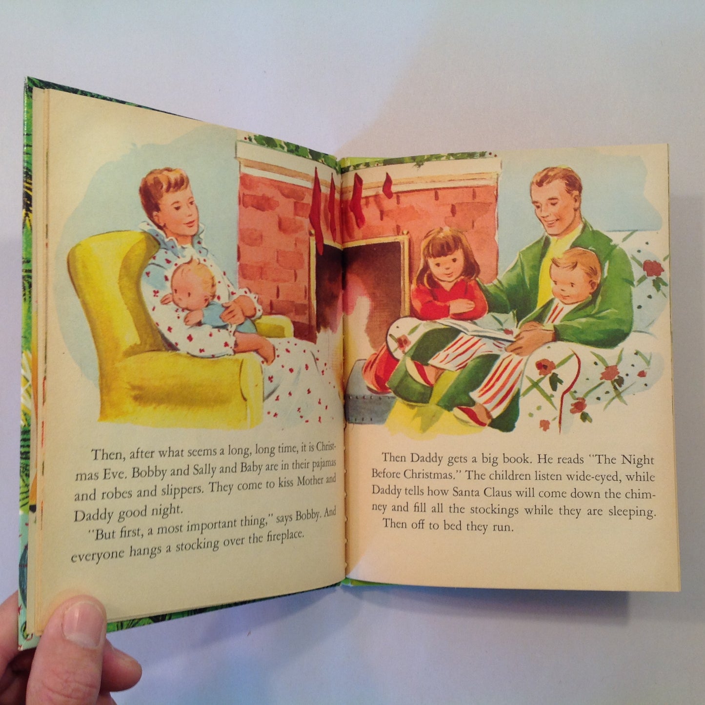 Vintage 1952 Children's Hardcover Picture Book Waiting For Santa Claus Marcia Martin Alison Cummings Wonder Books