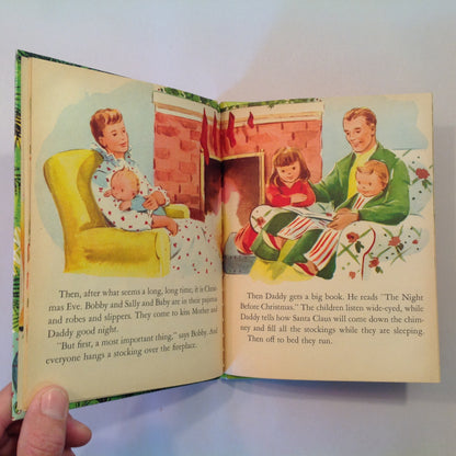 Vintage 1952 Children's Hardcover Picture Book Waiting For Santa Claus Marcia Martin Alison Cummings Wonder Books