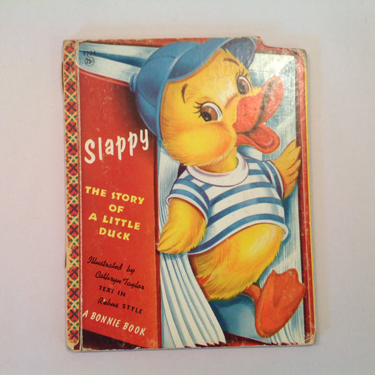 Vintage 1955 Children's Hardcover Picture Book Slappy: The Story of a Little Duck Cathryn Taylor Elsie Church Bonnie Books