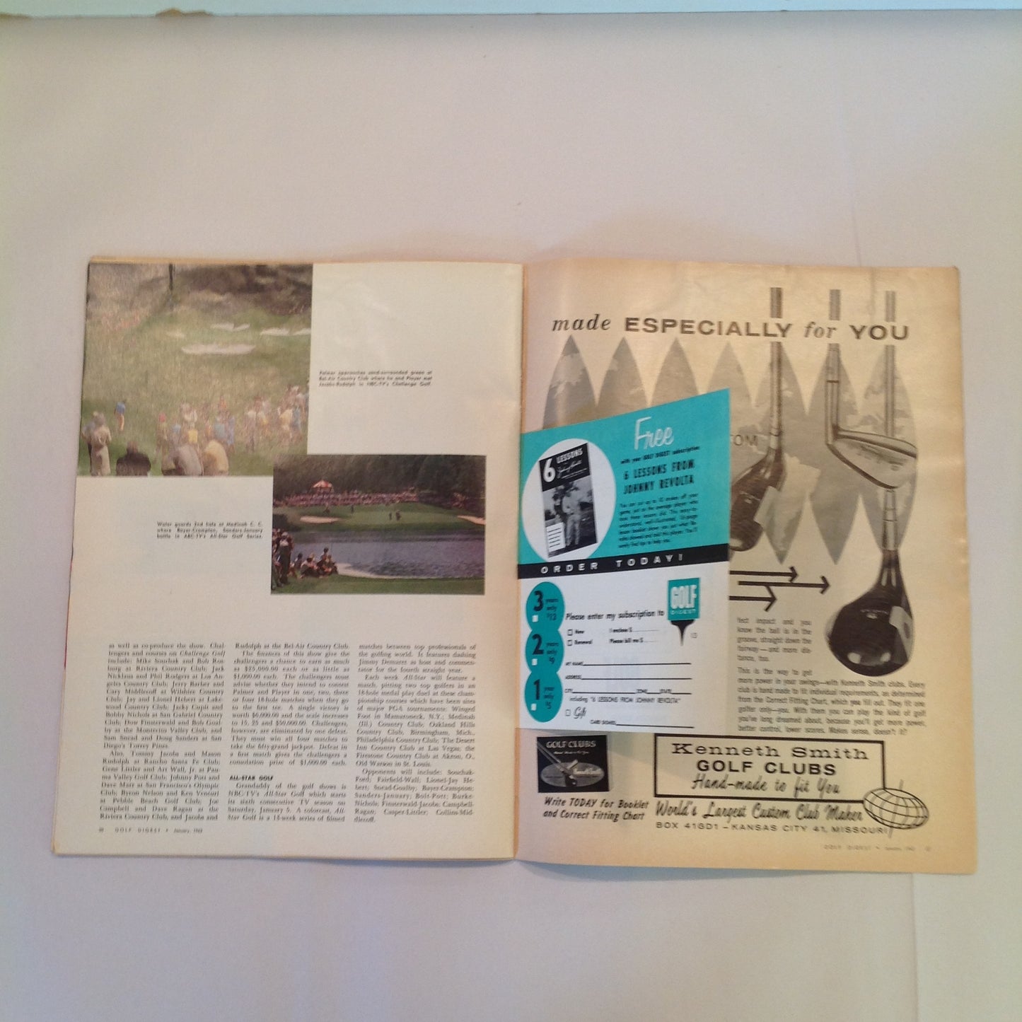 Vintage January 1963 GOLF DIGEST Magazine Guide to TV Golf Bob Rosburg Putting