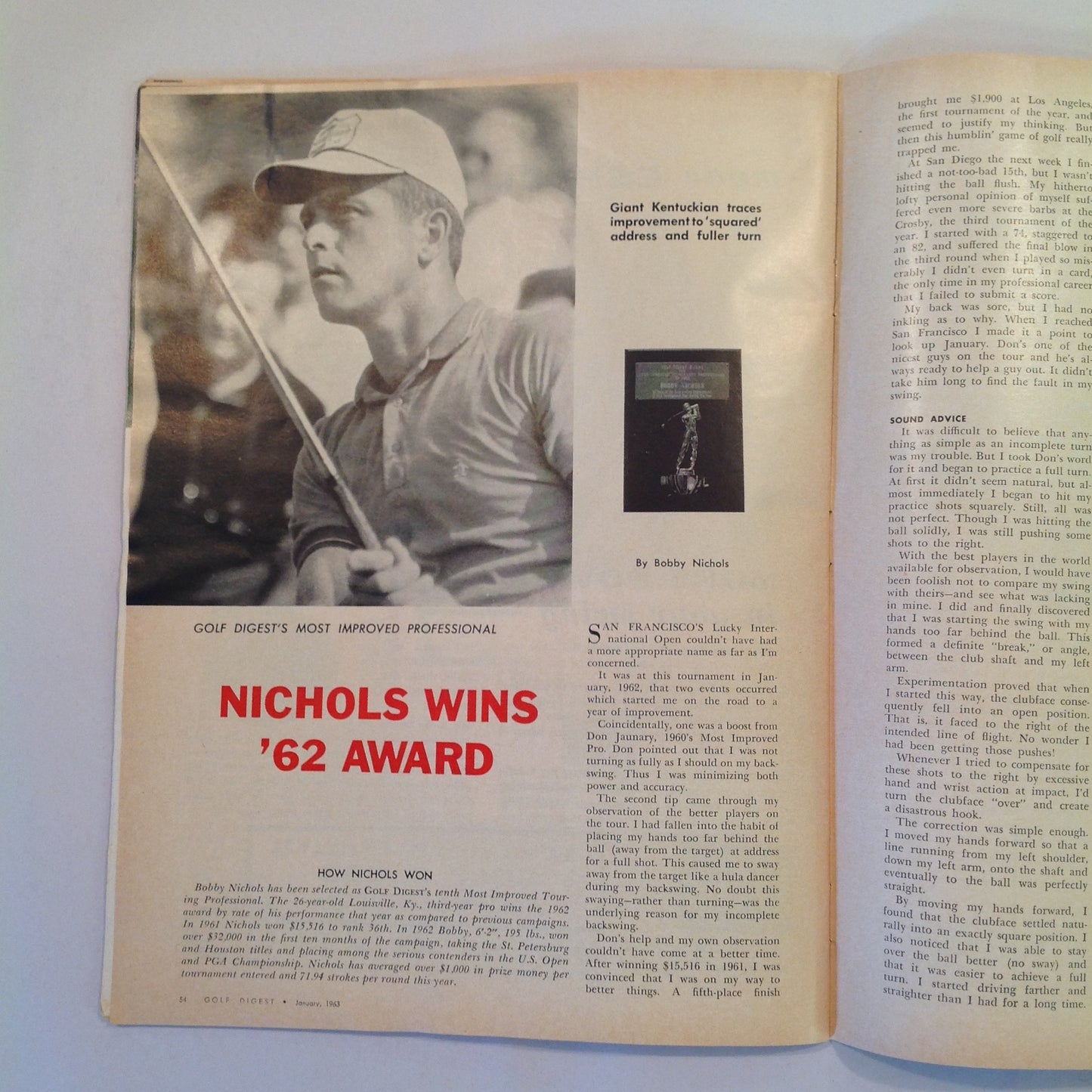 Vintage January 1963 GOLF DIGEST Magazine Guide to TV Golf Bob Rosburg Putting