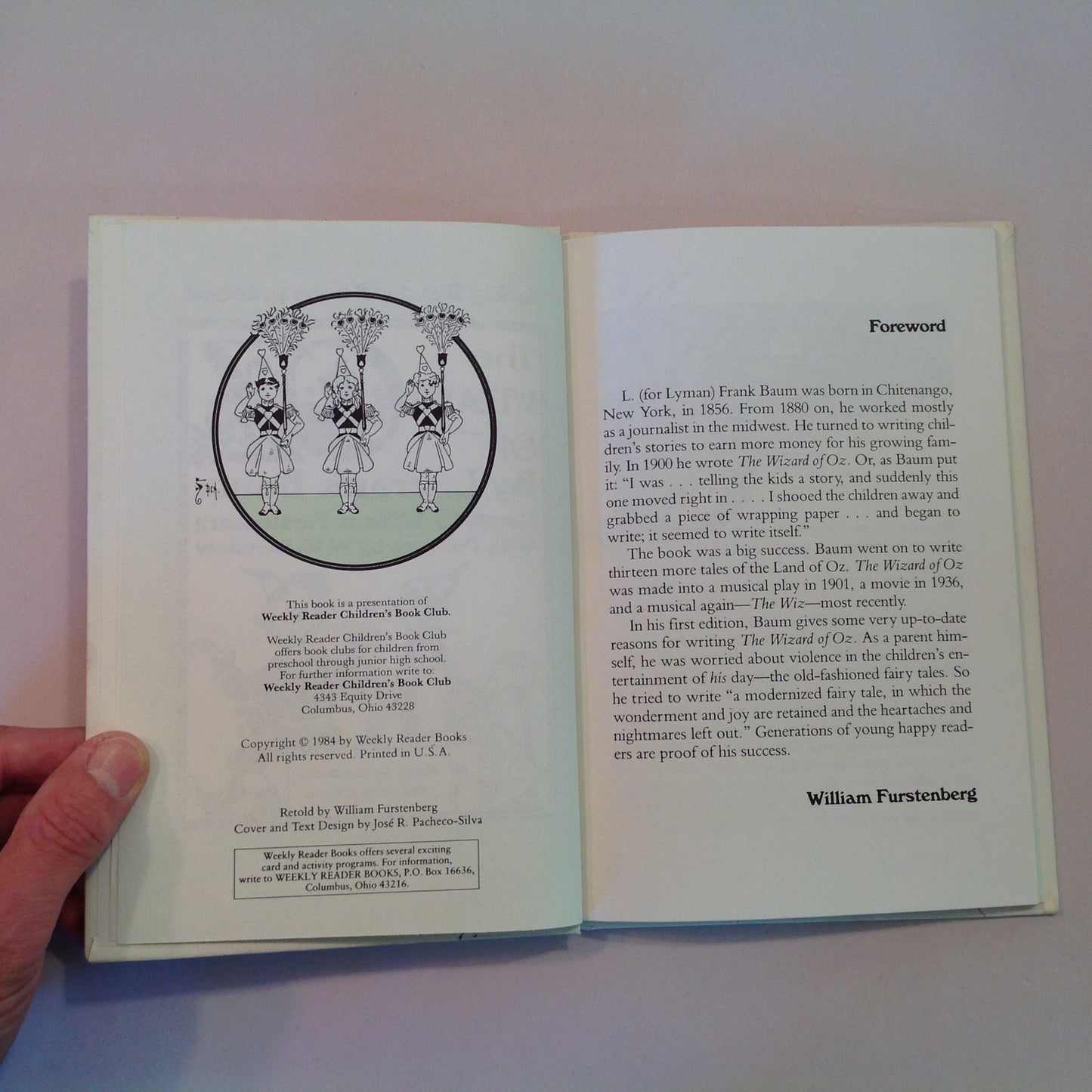 Vintage 1984 Children's Hardcover the Wizard of Oz L. Frank Baum William Furstenberg W W Denslow Weekly Reader Children's Book Club