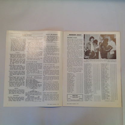 Vintage November 2 1962 Golf World Weekly Golf News Vol 16 No 23