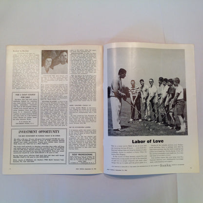 Vintage September 21 1962 GOLF WORLD Weekly Golf News Vol 16 No 17