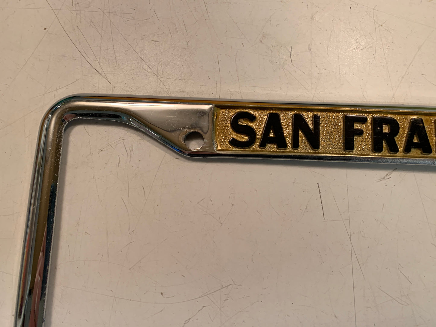 Vintage Metal License Plate Frame Holder Herrera Buick San Francisco Auto Jaydie