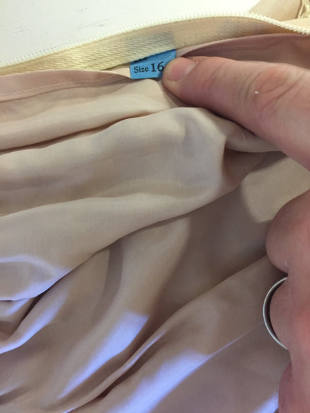 Vintage 1970's Bonwit Teller Circle Patterned Pinkish Beige Pencil Skirt Retro Fashion