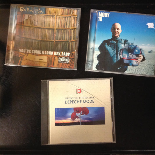 3 Disc SET BARGAIN CDs Moby 18 Fatboy Slim You've Come A Long Way Baby Depeche Mode Music for the Masses Electronic