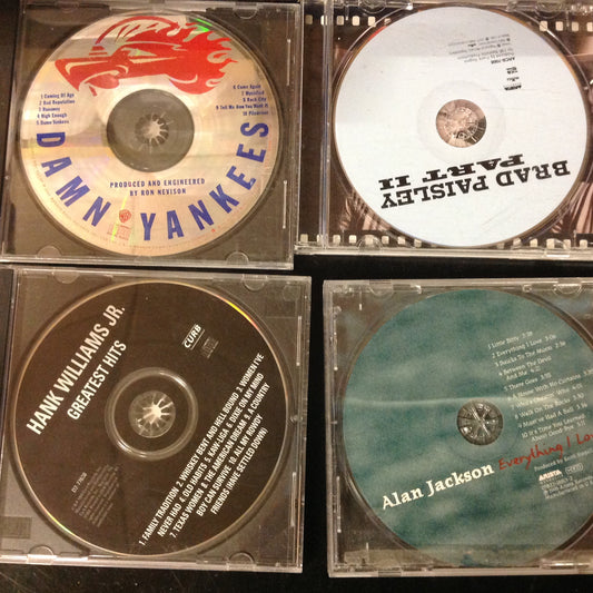 4 Disc SET BARGAIN CDs Rock N' Roll Country Outlaw 90's Prime Brad Paisley Damn Yankees Alan Jackson Hank Williams Jr.