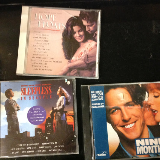 Bargain Set Bundle CD's #110 -  "Nine Months"(soundtrack) /  "Hope Floats"(soundtrack) / "Sleepless In Seattle" (soundtrack)