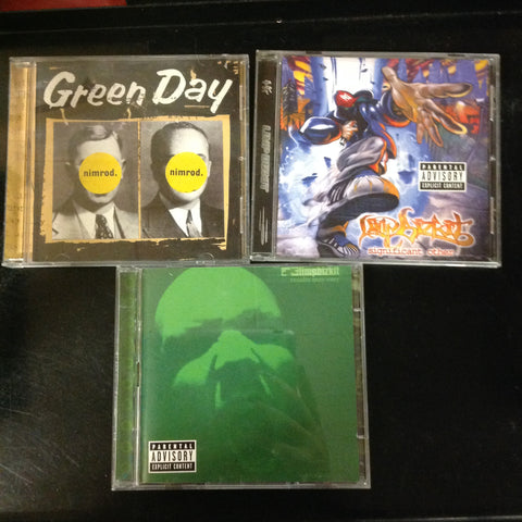 3 Disc SET BARGAIN CDs Rock Alternative Rap Limp Bizkit Significant Other and Results May Vary Green Day Nimrod