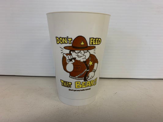 Vintage "Don't Feed That Bear" State Trooper Traffic Ticket with Radio Codes Plastic Drink Cup