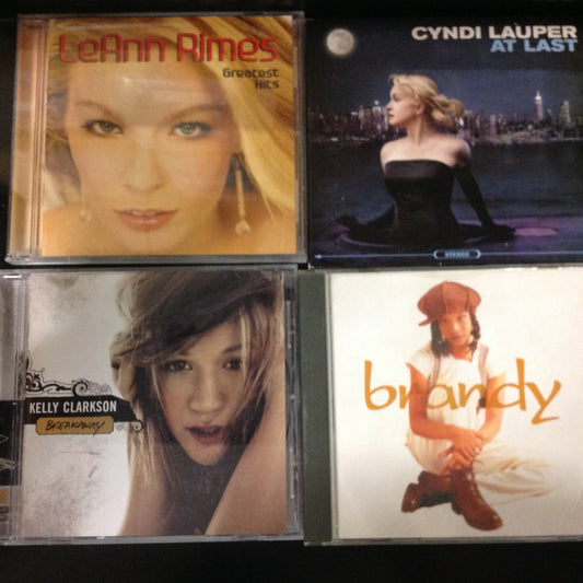 4 Disc SET BARGAIN CDs Female Vocalist Woman Chick Rock Pop Alternative Country Kelly Clarkston Brandy LeAnn Rimes Cyndi Lauper
