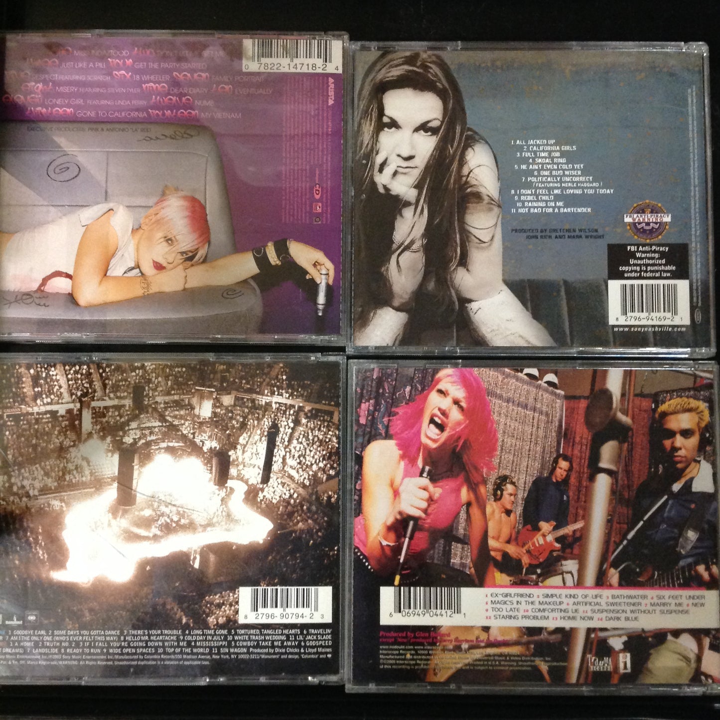 4 Disc SET BARGAIN CDs  Country Outlaw Gretchen Wilson Pink Dixie Chicks No Doubt Gwen Stefani