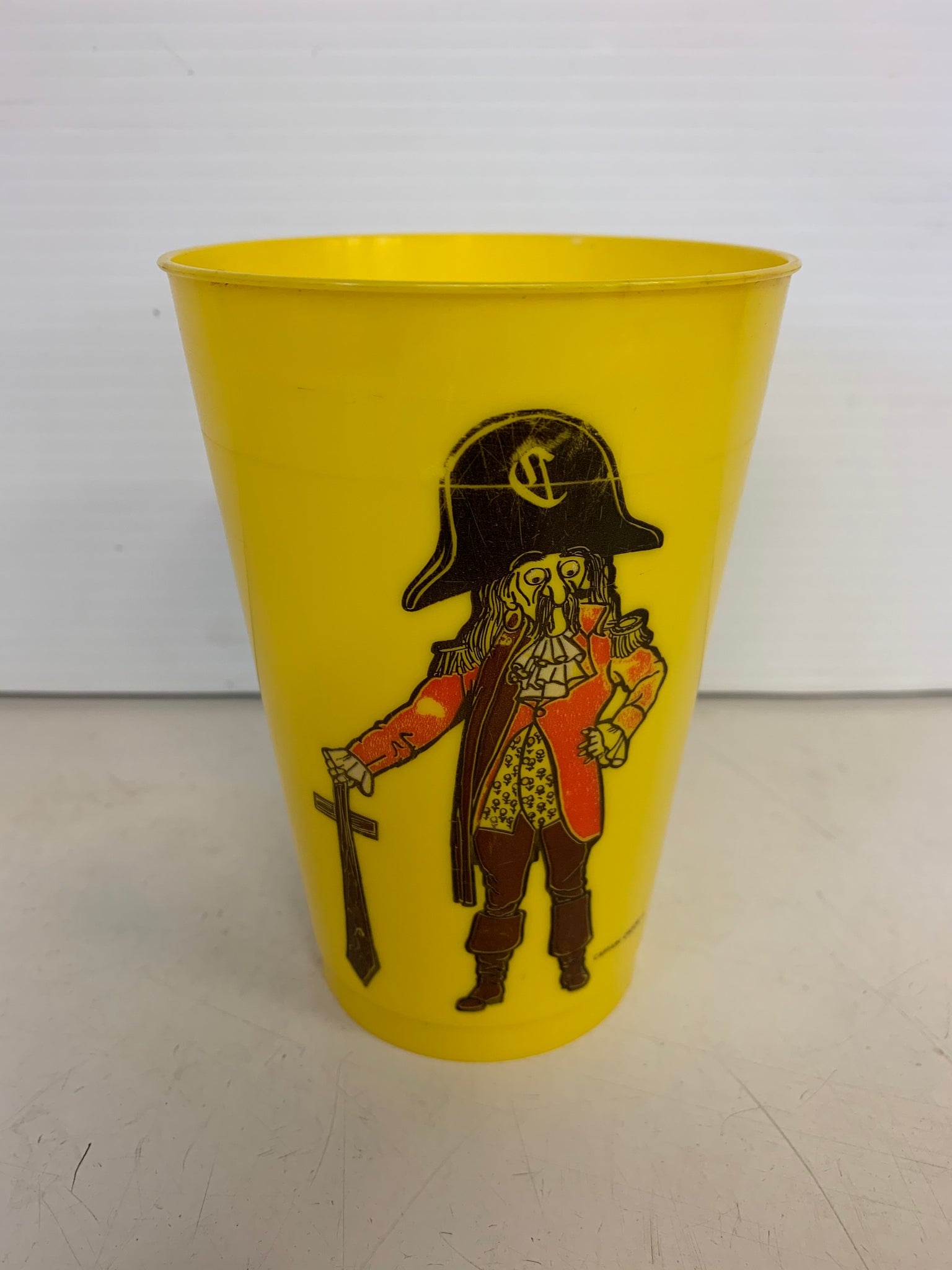 Vintage 1970's McDonald's Captain Crook Yellow Plastic Drink Cup