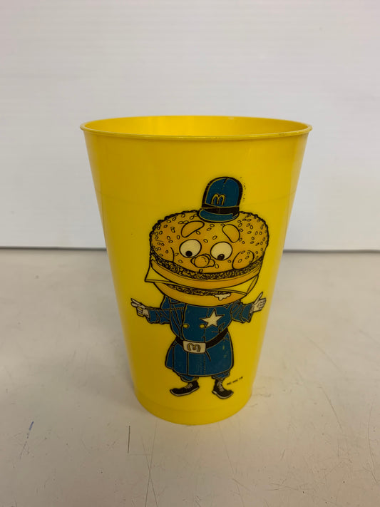 Vintage 1970's McDonald's Yellow Plastic Drink Cup Big Mac