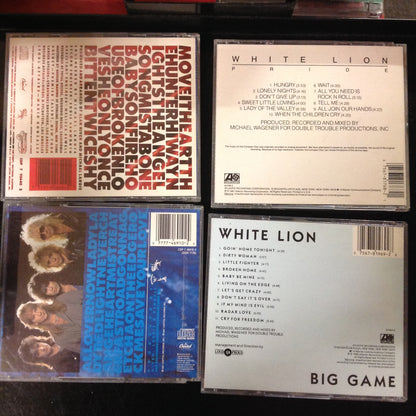 4 Disc SET BARGAIN CDs  Great White White Lion Once Bitten Twice Shy Pride Big Game