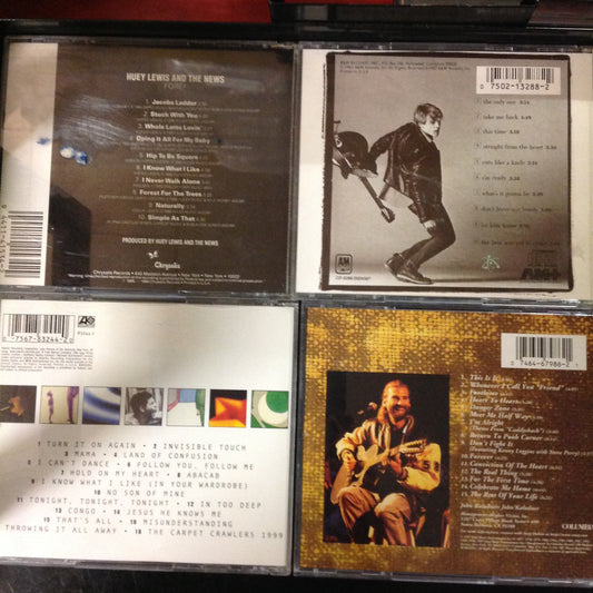 4 Disc SET BARGAIN CDs Pop Alternative Rock Classic Bryan Adams Genesis Huey Lewis The News Kenny Loggins