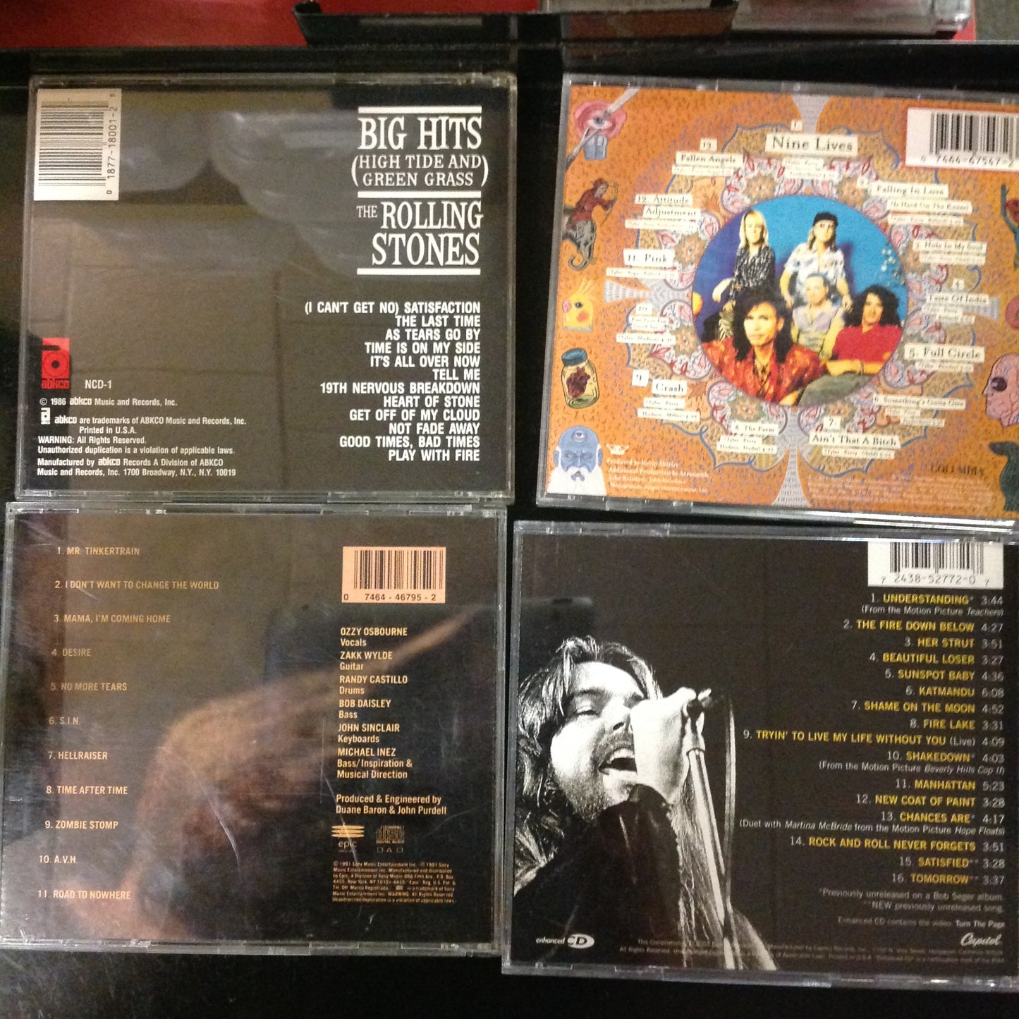 4 Disc SET BARGAIN CDs Pop Alternative Rock Metal Ozzy Osbourne Bob Seger Silver Bullet Rolling Stones Aerosmith