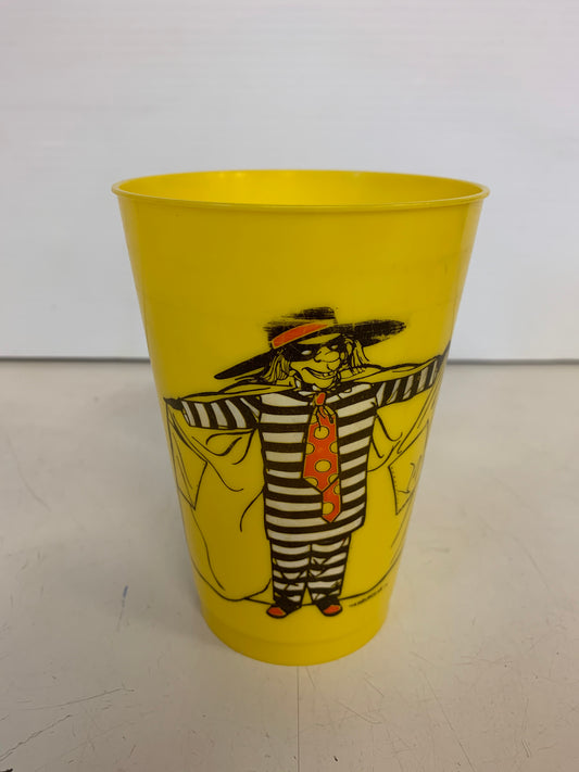 Vintage 1970's McDonald's Hamburglar Yellow Plastic Drink Cup