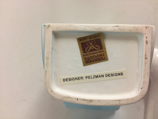 Vintage 1980's Ceramic Novelty Cream & Sugar Patriotic Plezman Designs