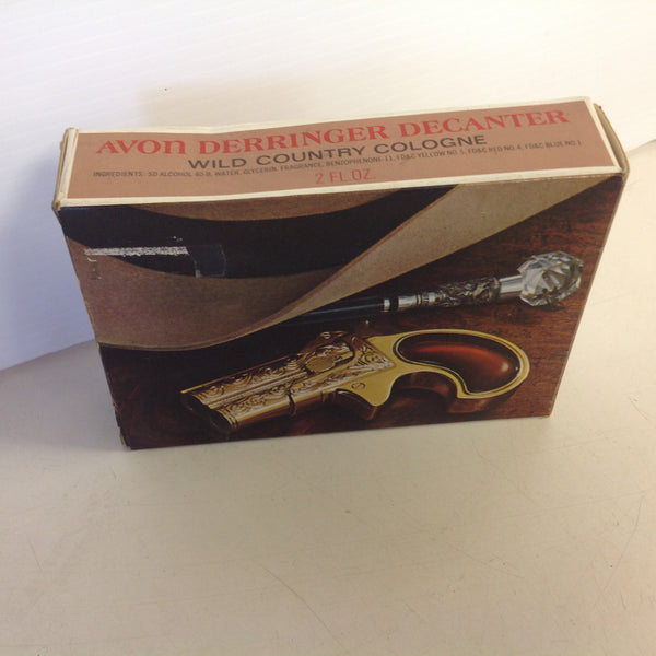 Vintage 1970's AVON Derringer Decanter Wild Country Cologne Unopened with Original Box