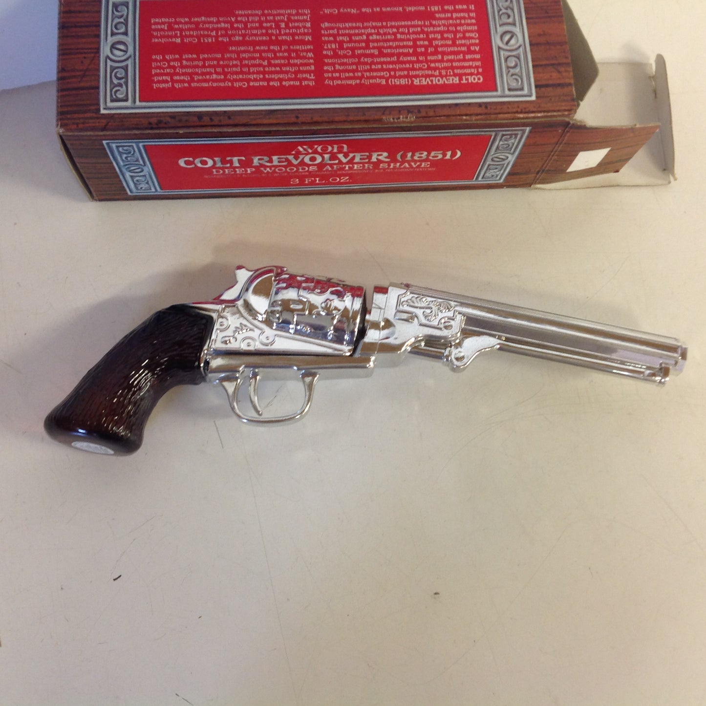 Vintage 1970's AVON Colt Revolver (1851) Deep Woods After Shave 3 Fl Oz Decanter