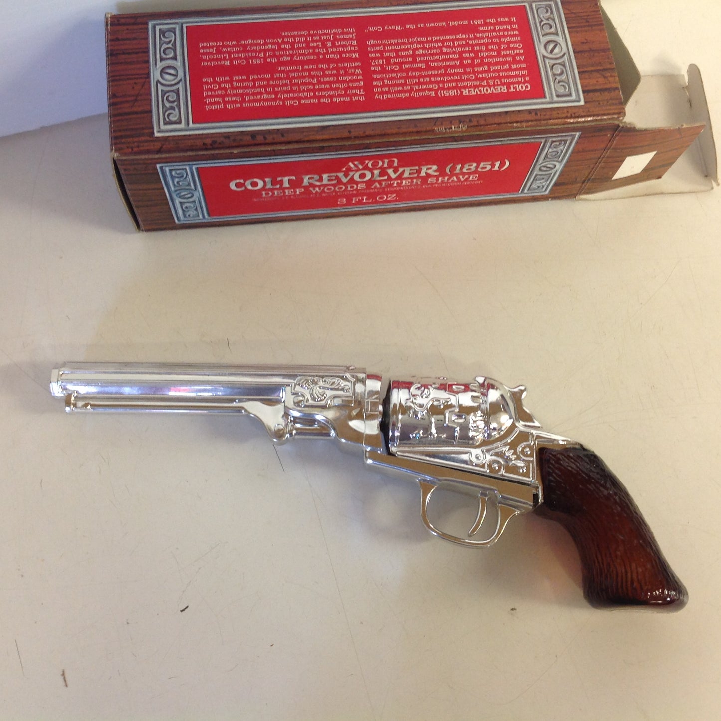 Vintage 1970's AVON Colt Revolver (1851) Deep Woods After Shave 3 Fl Oz Decanter