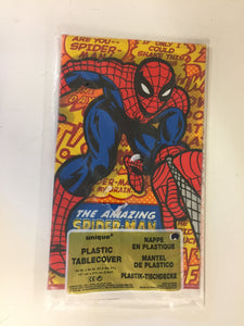 Vintage 1999 The Amazing Spiderman Plastic Table Cover NOS Seald Marvel