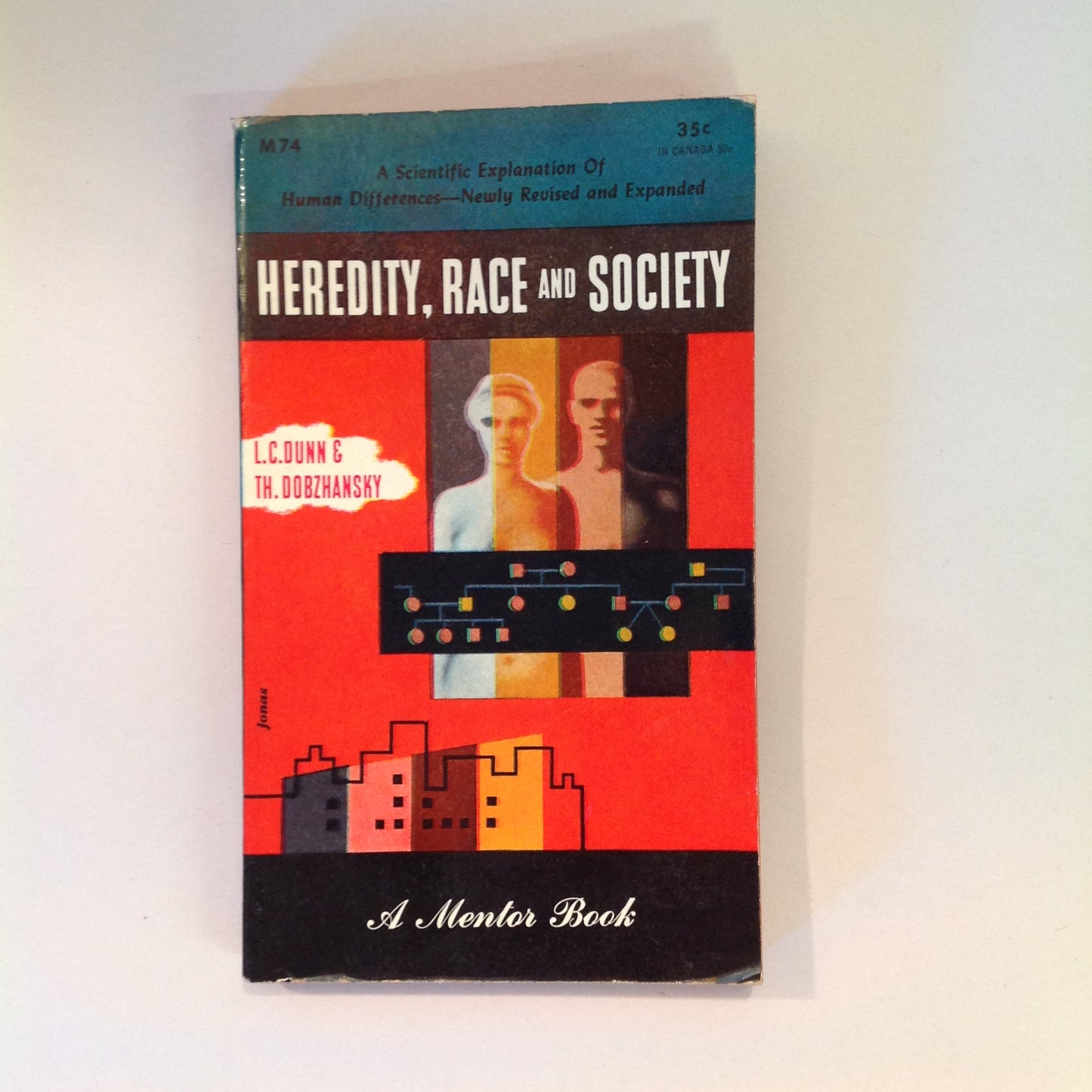 Vintage 1952 Mass Market Paperback Heredity Race and Society L.C. Dunn and Th. Dobzhansky