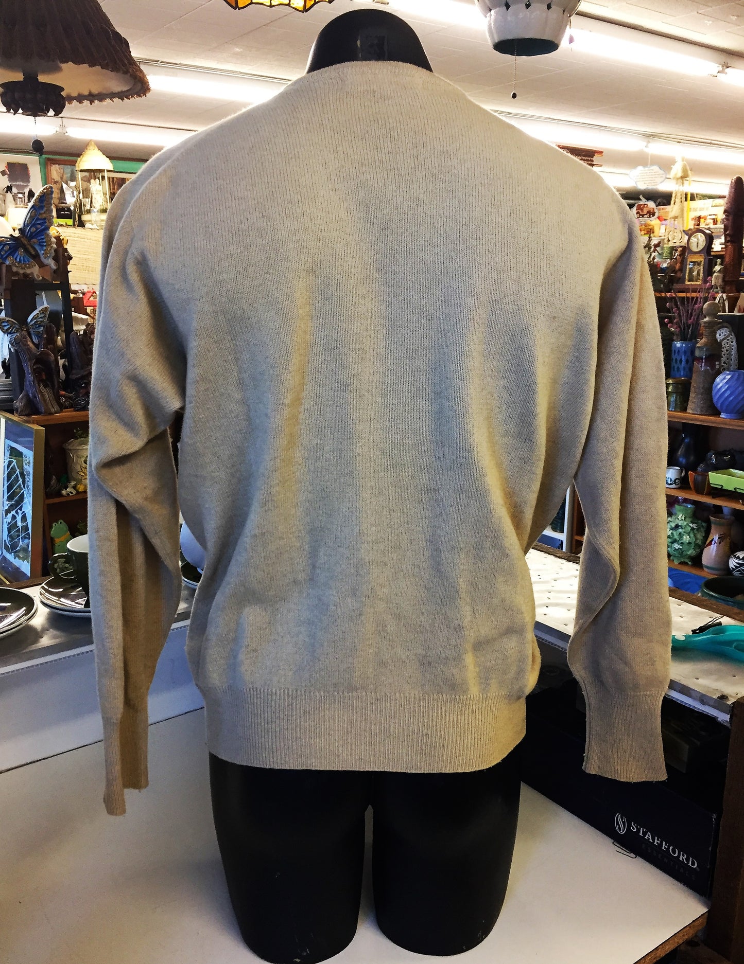 Vintage 1960's - 70's Braemar Pure Cashmere Tan Pull Over Sweater Made In Scotland