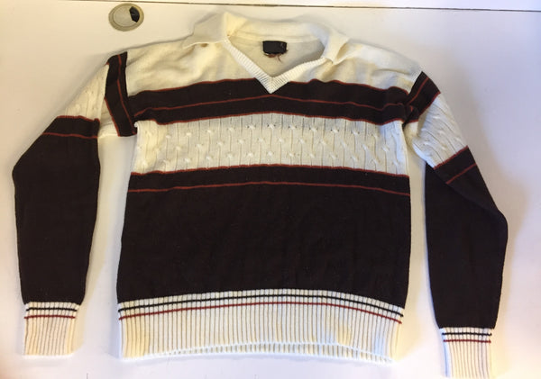 Vintage 1970's Studio One By Campus Brown & White Pull Over Sweater Soft