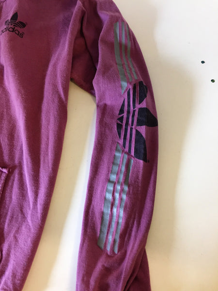 Vintage 1980's Adidas Purple Long Sleeve Pull Over Shirt Sz M Made In USA