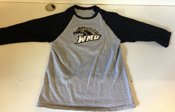 Vintage 1980's WMU Western Michigan University 3/4 Length Sleeve Sports Shirt