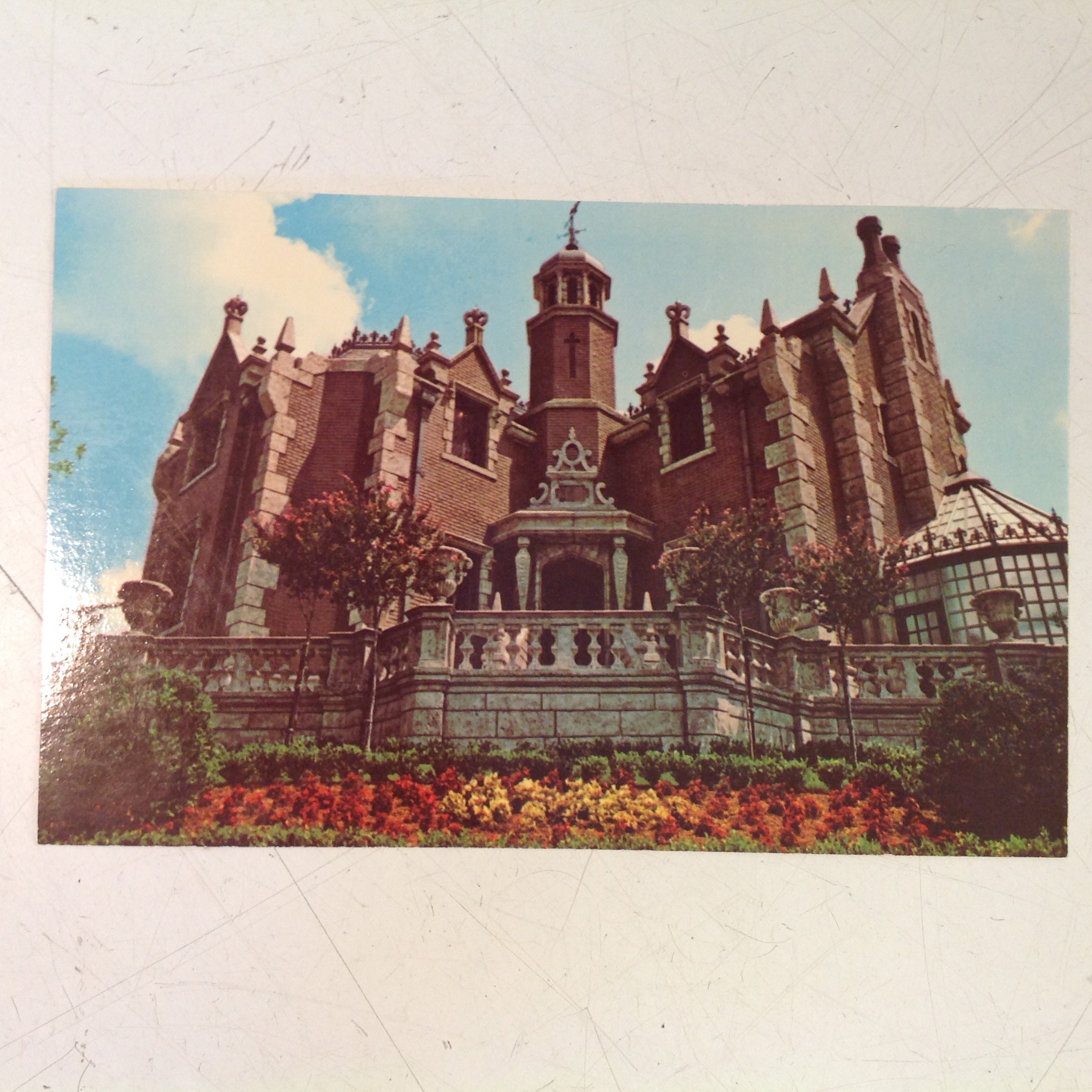 Vintage Walt Disney Productions Souvenir Color Postcard The Haunted Mansion Exterior Overlook Walt Disney World Florida