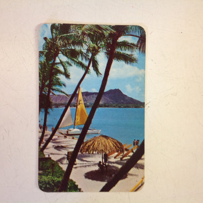 Vintage 1961 Color Postcard Waikiki Beach Hawaii