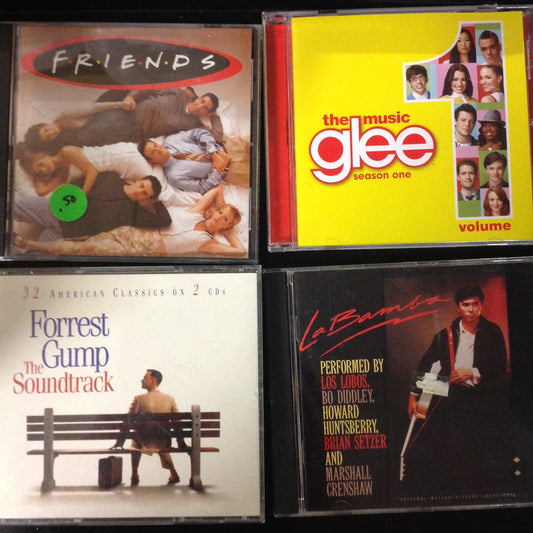 4 Disc SET BARGAIN CDs Motion Picture Movie Soundtracks Hits Score Glee Volume 1 Forrest Gump 32 American Classics La Bamba Friends TV Show