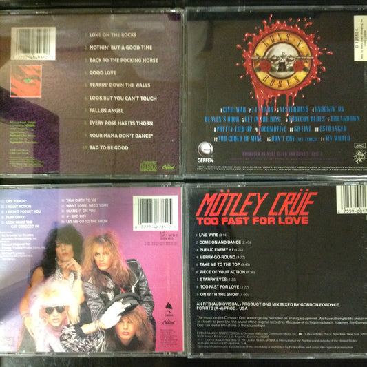 4 Disc SET BARGAIN CDs Hair Glam Rock N' Roll Classic Poison Motley Crue Guns N' Roses GNR